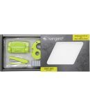 Kangaro Multipurpose Gift Set for Home, Office and School Use (SS-G10P) Set of 4 | 1 Stapler HS-G10 | 1 Paper Punch Perfo-10 | 1 Tape Dispenser TD 18 | 1 Staple Box No. 10 | Colour - Parrot Green