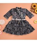 New Collection Rayon Frock For Girls ( Pack of 1 , Black )