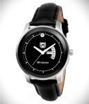 Om Collection Black Leather Analog Men's Watch