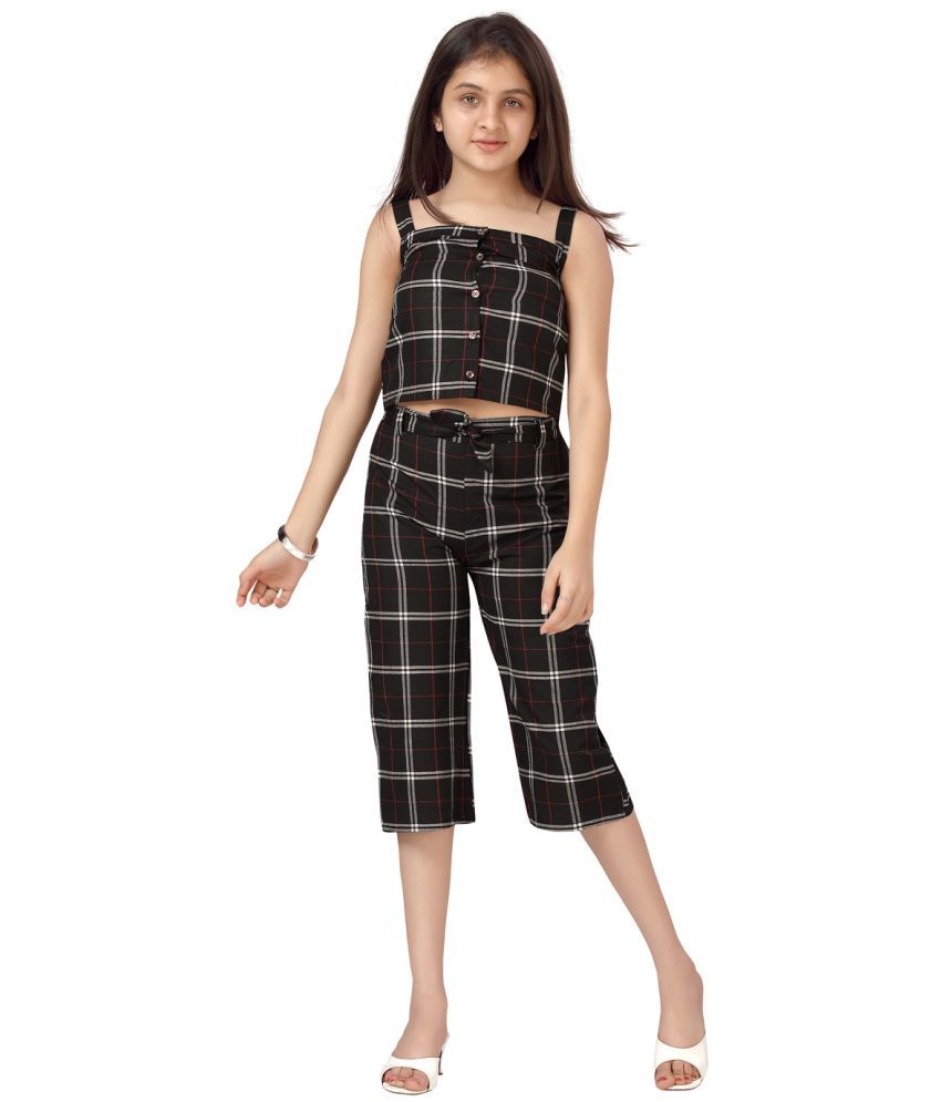     			Aarika Black Cotton Girls Top With Capris ( Pack of 1 )