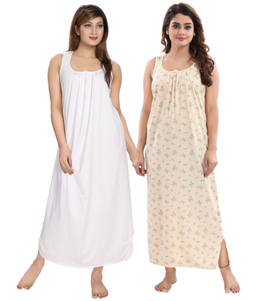     			Cinco Multicolor Cotton Blend Women's Nightwear Nighty & Night Gowns ( Pack of 2 )