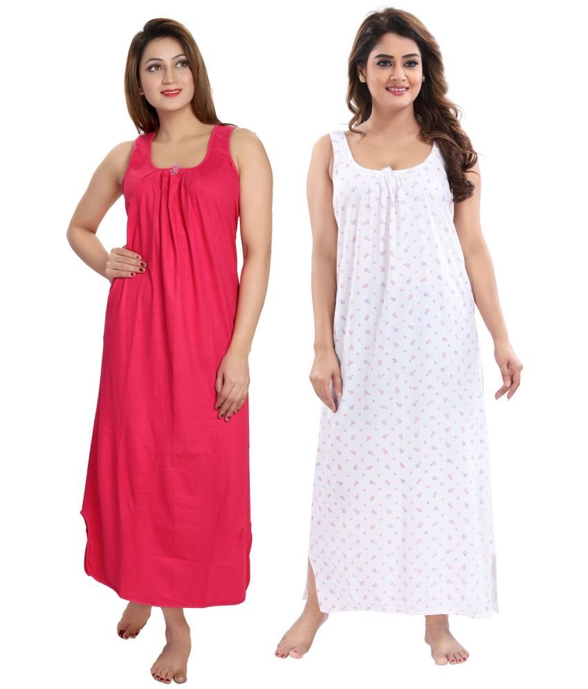     			Cinco Multicolor Cotton Blend Women's Nightwear Nighty & Night Gowns ( Pack of 2 )