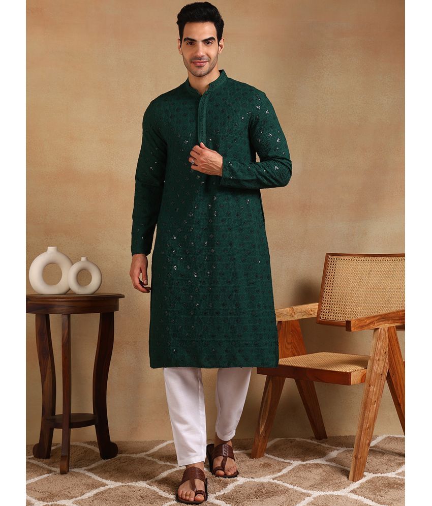     			Ethnic Bay Green Viscose Men's Regular Kurta ( Pack of 1 )