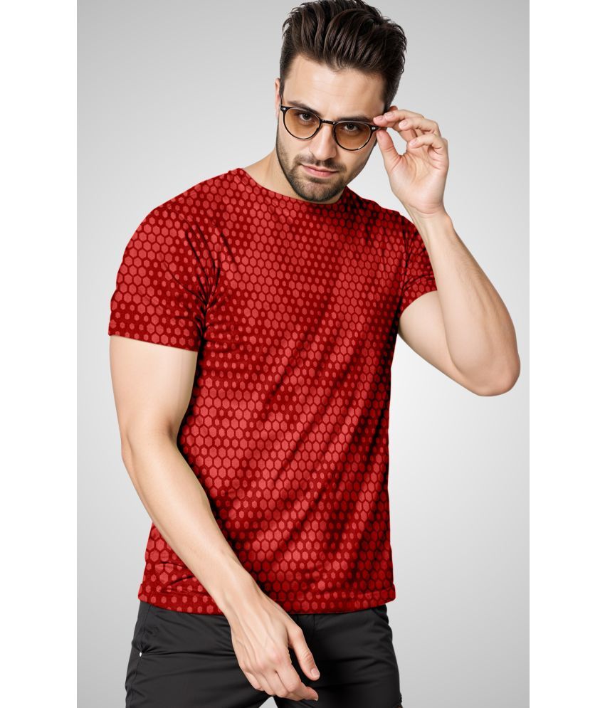     			FTX Polyester Regular Fit Printed Half Sleeves Men's T-Shirt - Red ( Pack of 1 )