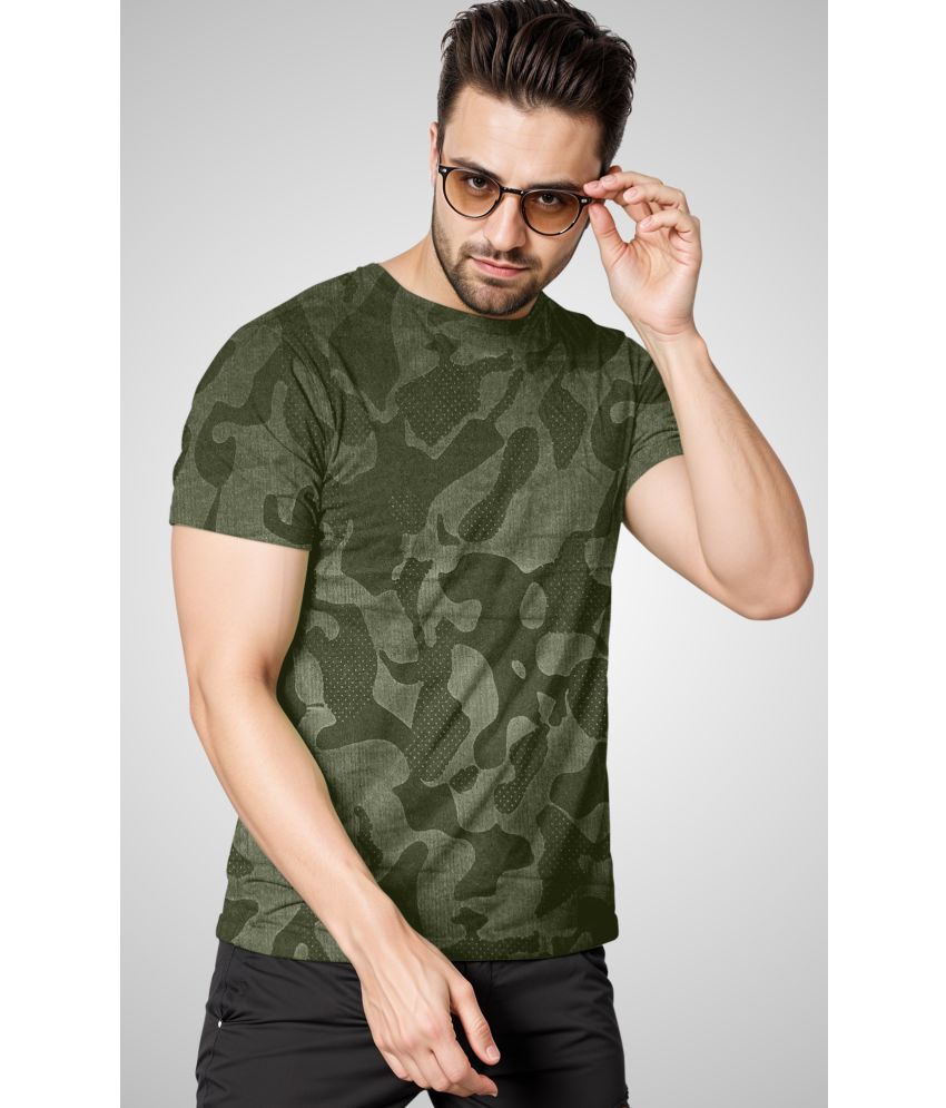     			FTX Polyester Regular Fit Printed Half Sleeves Men's T-Shirt - Olive ( Pack of 1 )