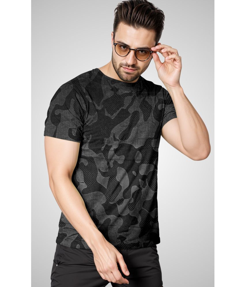     			FTX Polyester Regular Fit Printed Half Sleeves Men's T-Shirt - Black ( Pack of 1 )