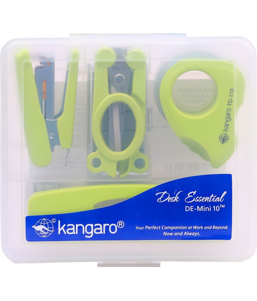     			Kangaro Desk Essentials DE-Mini 10 Combo Pack |Stationery Gift Set for Office, Diwali, Weddings, Birthday, Holiday Presents, Celebrations| Parrot Green, Pack of 1