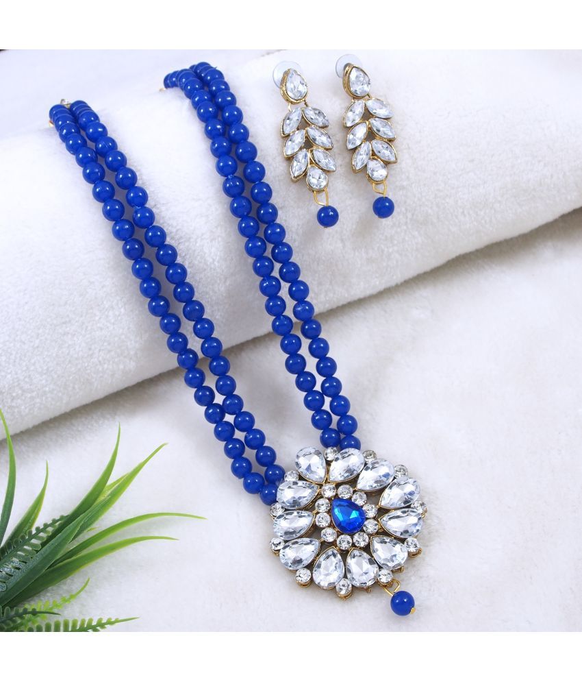     			Padmavati Bangles Blue Pendant set ( Pack of 1 )