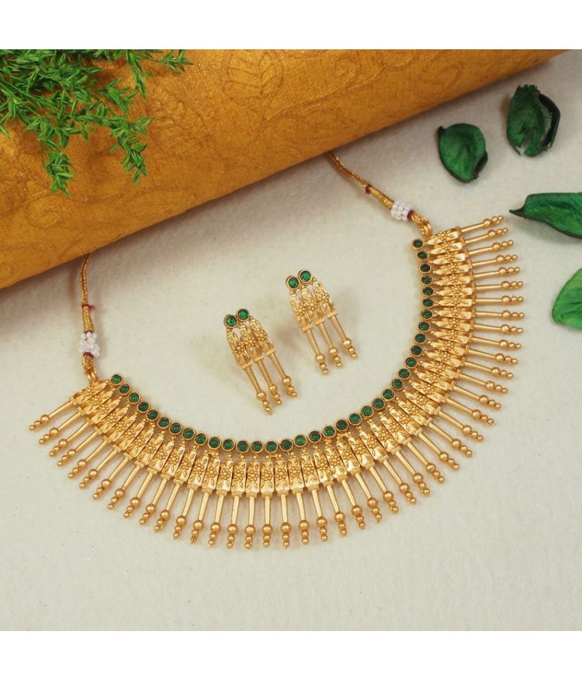     			Padmavati Bangles Green Alloy Necklace Set ( Pack of 1 )