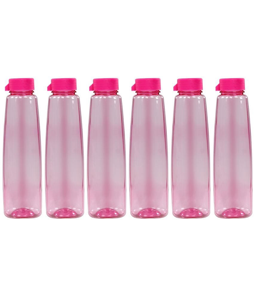     			PearlPet Kohinoor-1000ML-PINK-6PCS Pink Plastic Water Bottle 1000 mL ( Set of 6 )