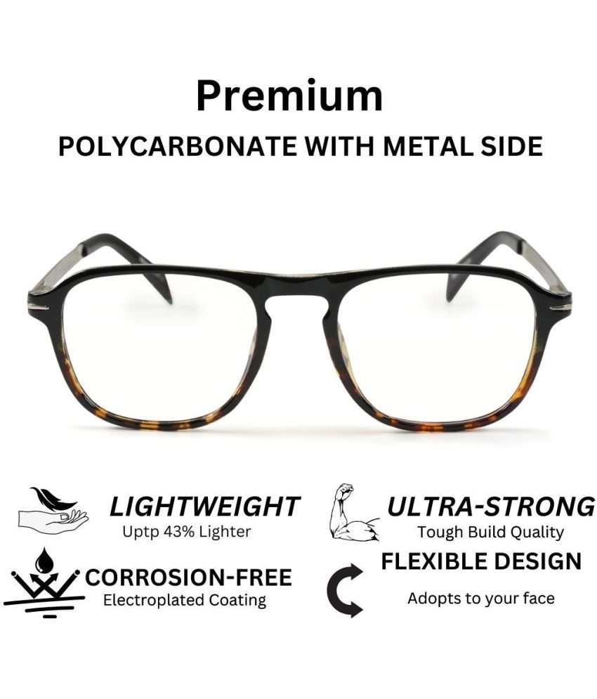     			Redex Black Square Eyeglass Frame ( Pack of 1 )