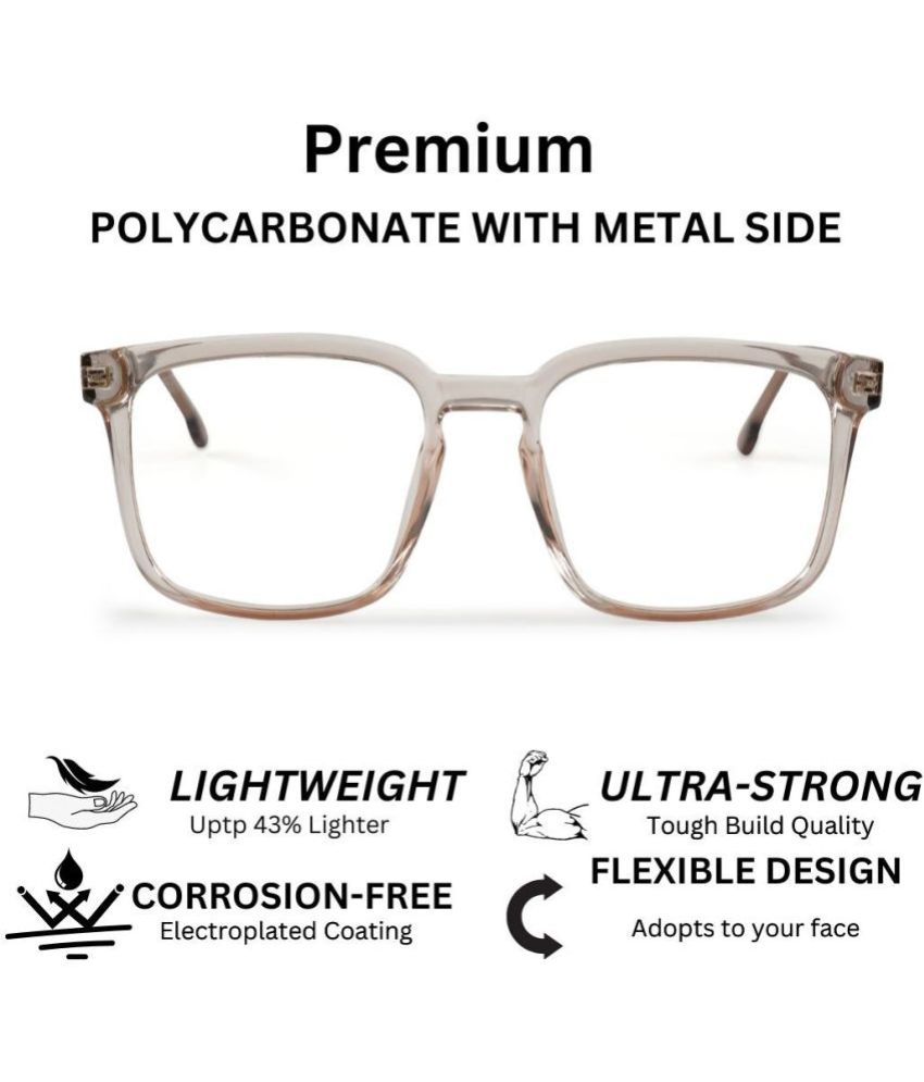     			Redex Rose Gold Square Eyeglass Frame ( Pack of 1 )