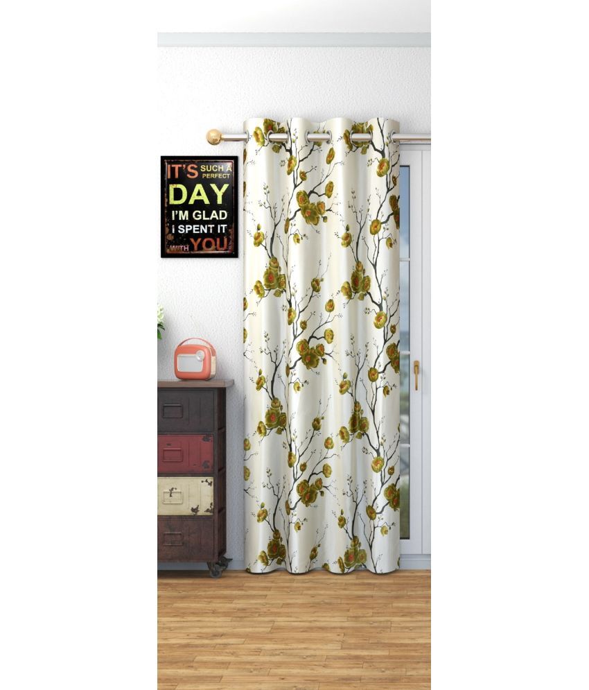     			SWIZIER Floral Room Darkening Eyelet Curtain 5 ft ( Pack of 1 ) - Green