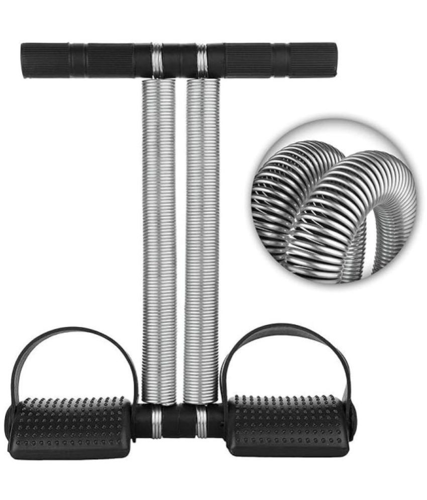     			Tummy Trimmer For Men and Women Double Stainless Steel Spring Heavy Duty Home & Gym Workout Equipment, Pack of 1 (Black)