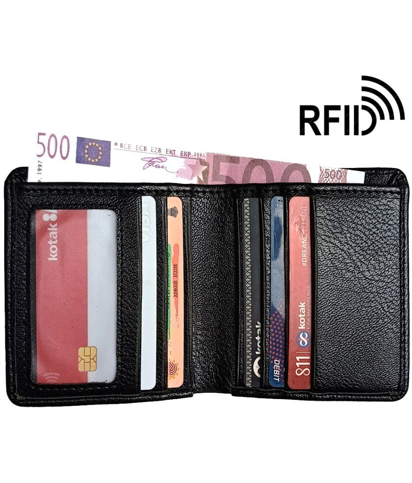     			Wingers Black Faux Leather Men's RFID Wallet ( Pack of 1 )