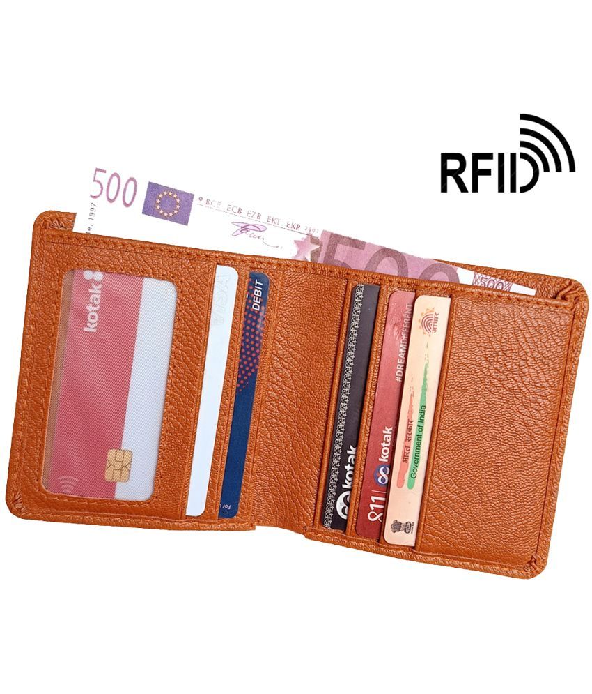     			Wingers Tan Faux Leather Men's RFID Wallet ( Pack of 1 )