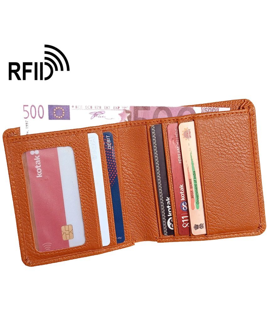     			Wingers Tan Faux Leather Men's RFID Wallet ( Pack of 1 )