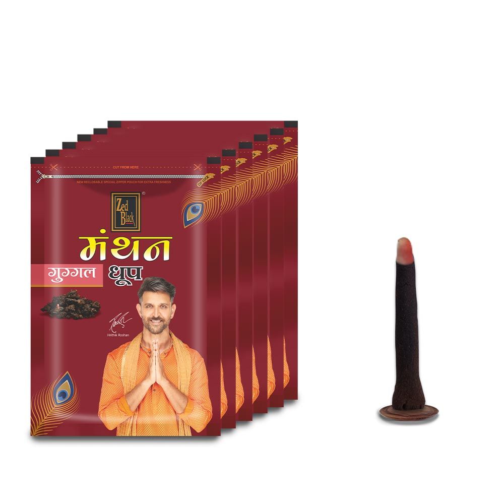     			Zed Black Incense Dhoop Cone Guggal ( Pack of 6 )