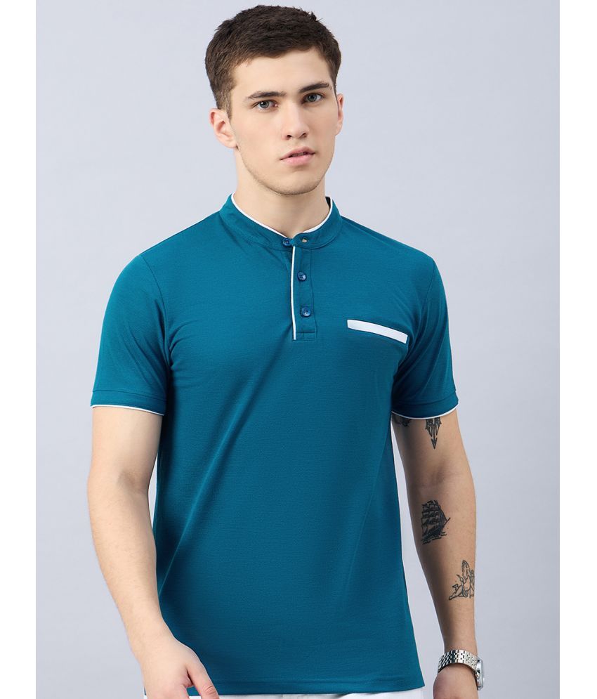     			zigo Cotton Blend Regular Fit Solid Half Sleeves Men's Polo T Shirt - Teal Blue ( Pack of 1 )