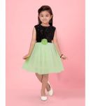 Aarika Velvet Fit And Flare Dress For Girls ( Pack of 1 , Green )