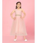 Aarika Net Fit And Flare Dress For Girls ( Pack of 1 , Peach )