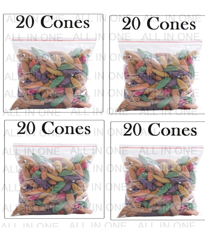     			ALLINONE Dhoop,Incense Dhoop Cone Natural 20 Pieces ( Pack of 4 )