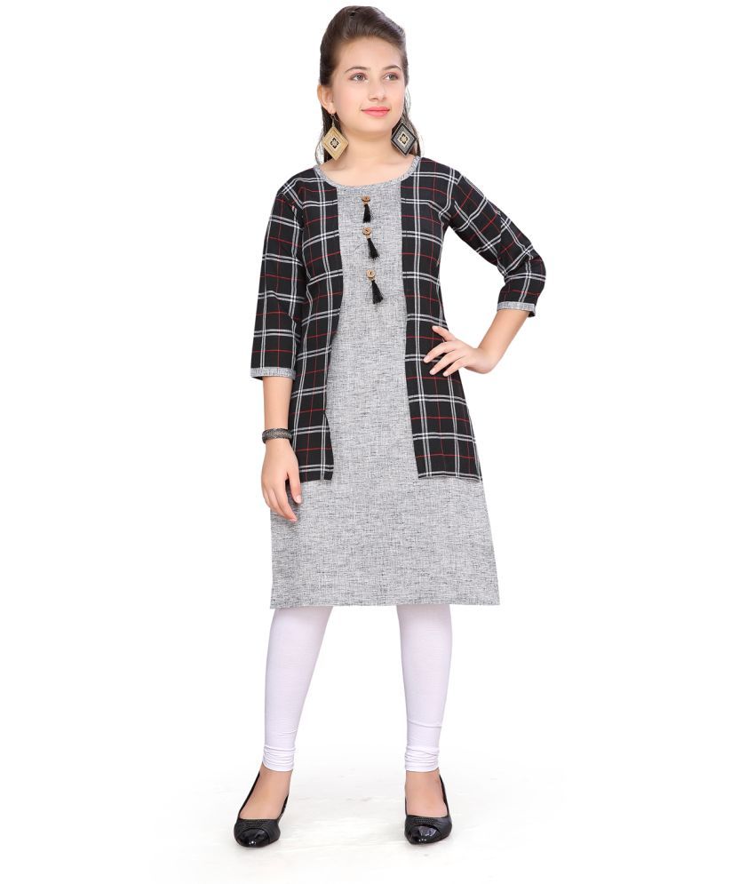     			Aarika Black Cotton Girls Kurti ( Pack of 1 )