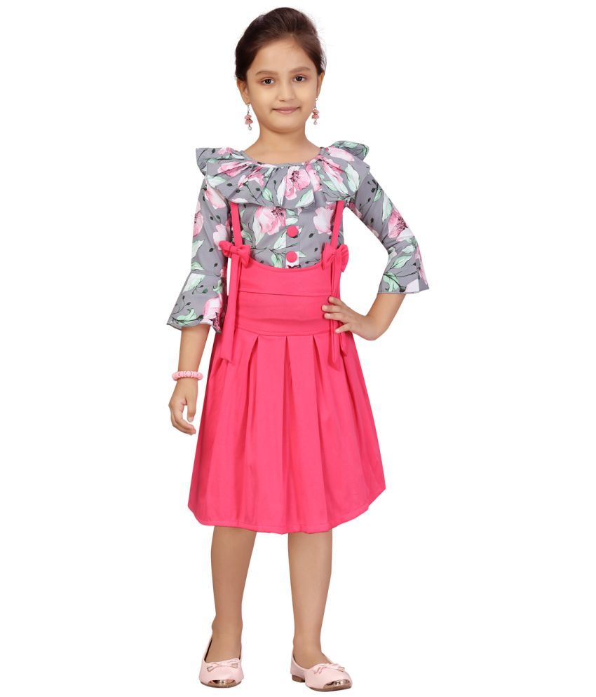     			Aarika Pack of 1 Girls Cotton Blend Top With Skirt ( Grey )