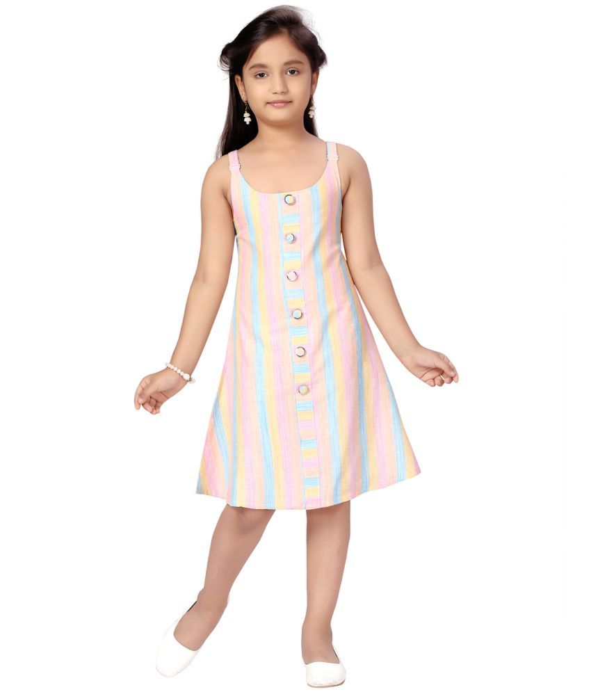     			Aarika Multicolor Cotton Girls Skater Dress ( Pack of 1 )