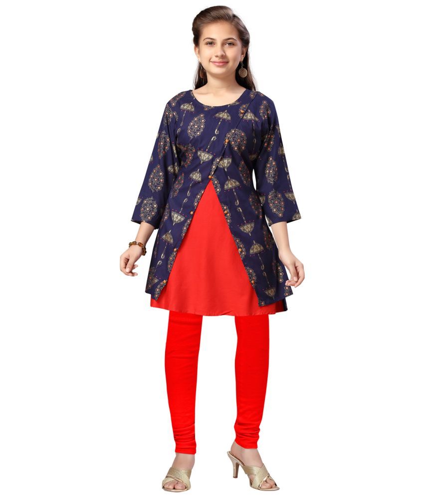     			Aarika Girls Cotton Kurti ( Pack of 1 , Navy Blue )