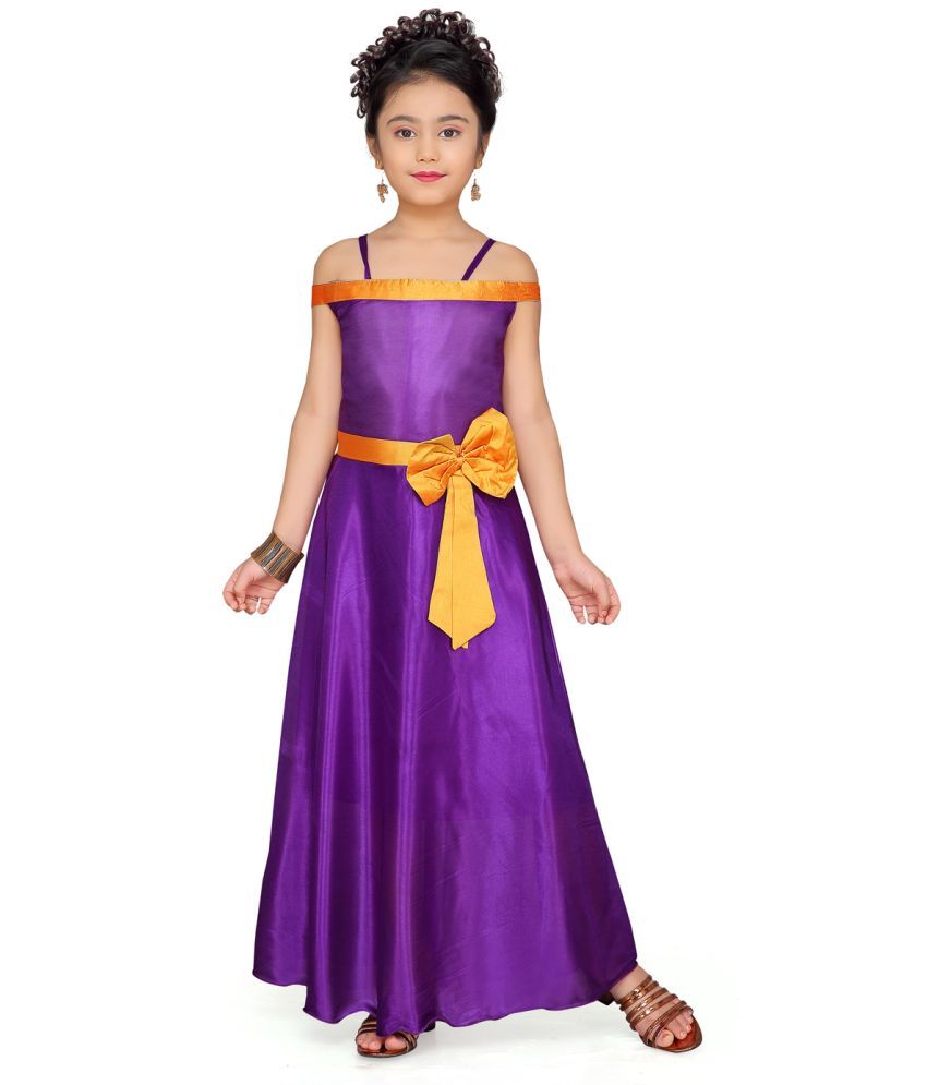     			Aarika Purple Silk Girls Fit And Flare Dress ( Pack of 1 )