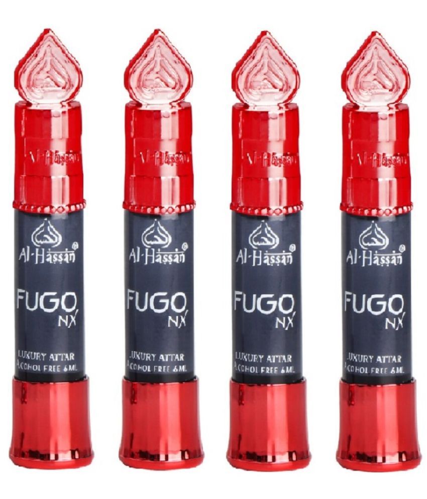     			Al - Hassan Fugo Nx Attar For Men & Women - Pack of 4 (6ml Each) Alcohol Free Attar