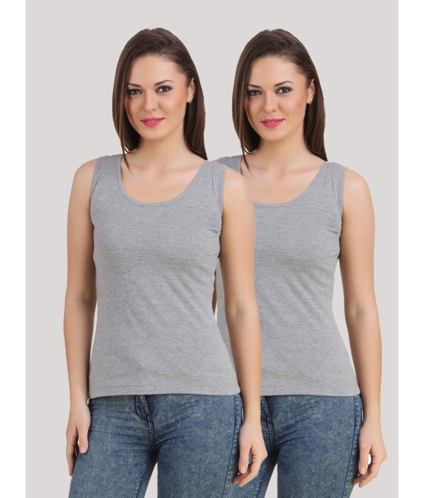     			ETICO Single jersy Tanks - Grey Pack of 2