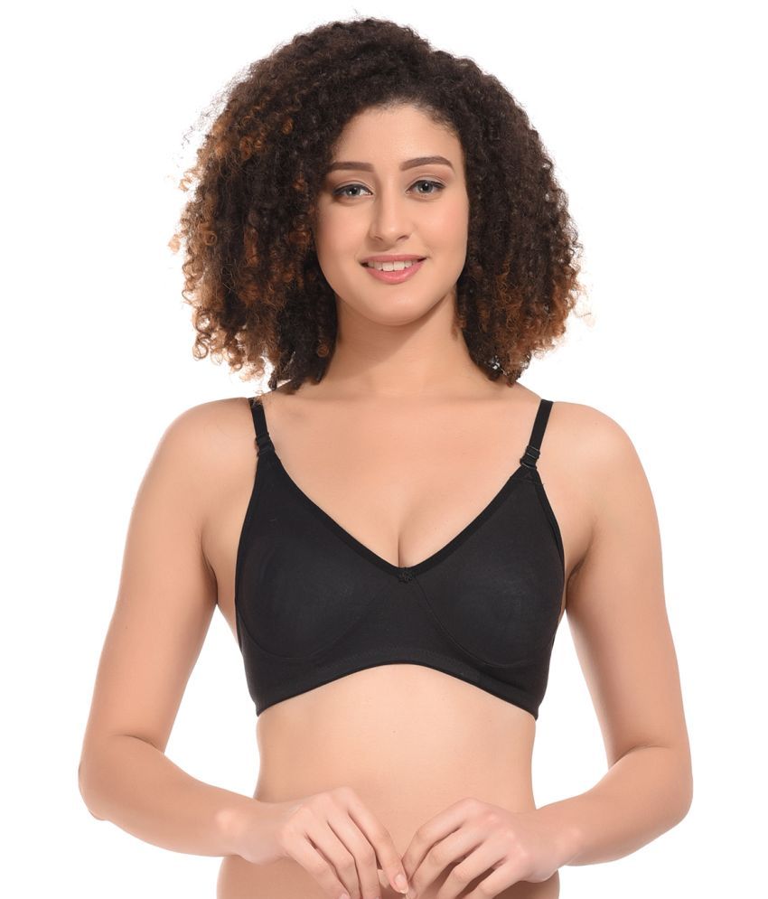     			Elina Black Cotton Non Padded Women's T-Shirt Bra ( Pack of 1 )