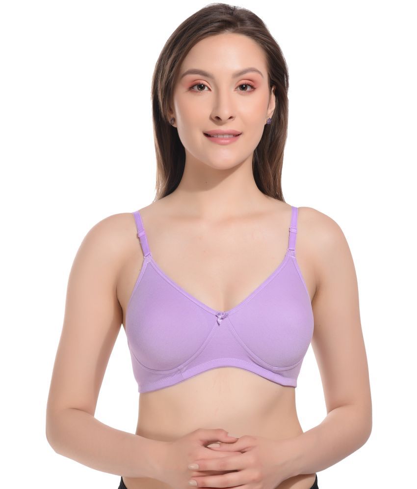     			Elina Purple Cotton Lightly Padded Women's T-Shirt Bra ( Pack of 1 )