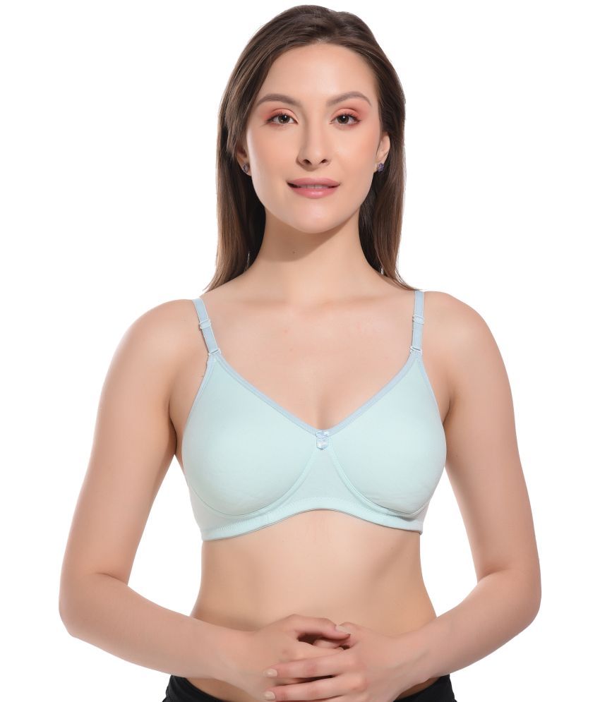     			Elina Sea Green Cotton Lightly Padded Women's T-Shirt Bra ( Pack of 1 )