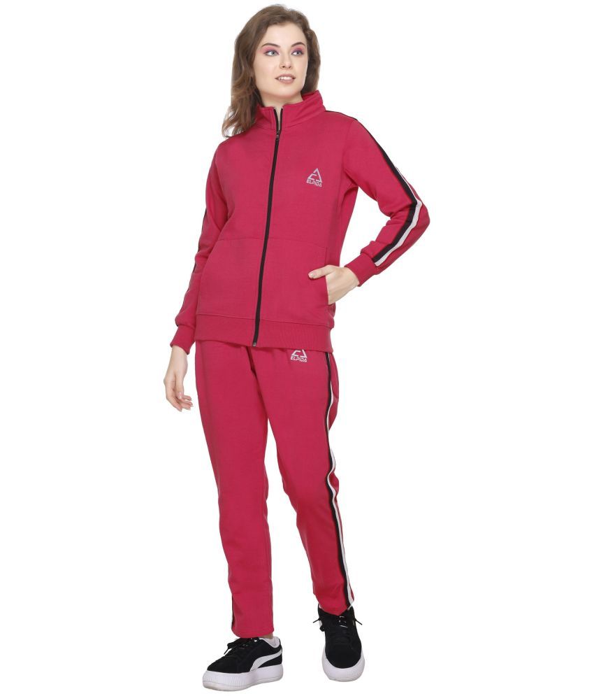     			Elpida Pink Cotton Striped Tracksuit - Pack of 1