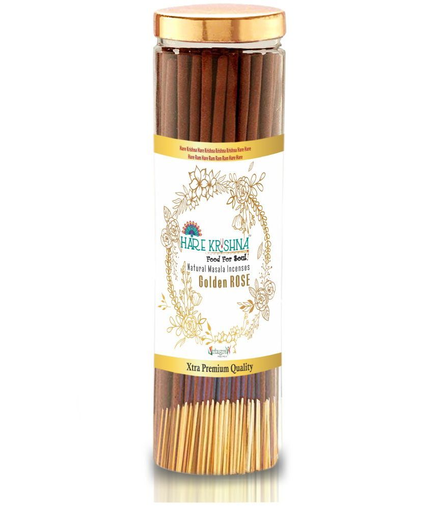     			Hare Krishna Food For Soul Incense Dhoop Sticks Rose 200 gm ( Pack of 1 )