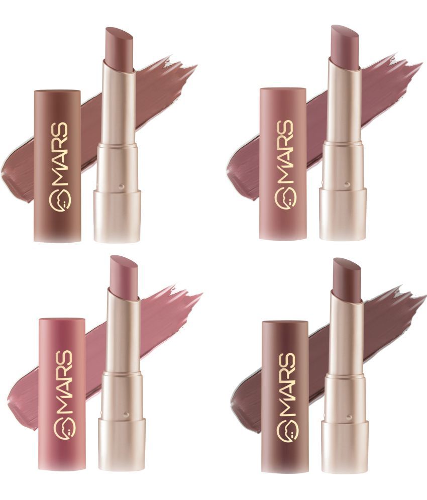     			MARS Creamy Matte Lipstick Set of 4 Long-lasting High Pigmentation Shade(09+10+11+12)