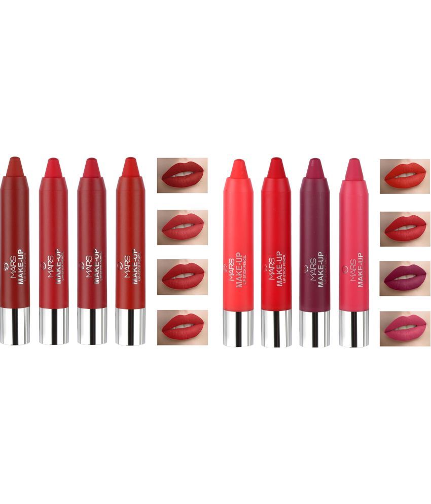     			Mars Ultra Matte Makeup Set of 8 Lipstick (Shade-A and Shade-C)