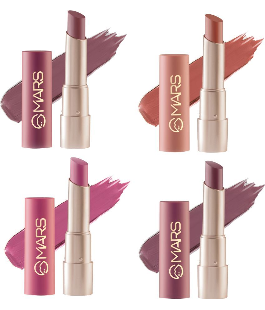     			MARS Creamy Matte Lipstick Set of 4 Long-lasting High Pigmentation Shade(17+18+19+20)