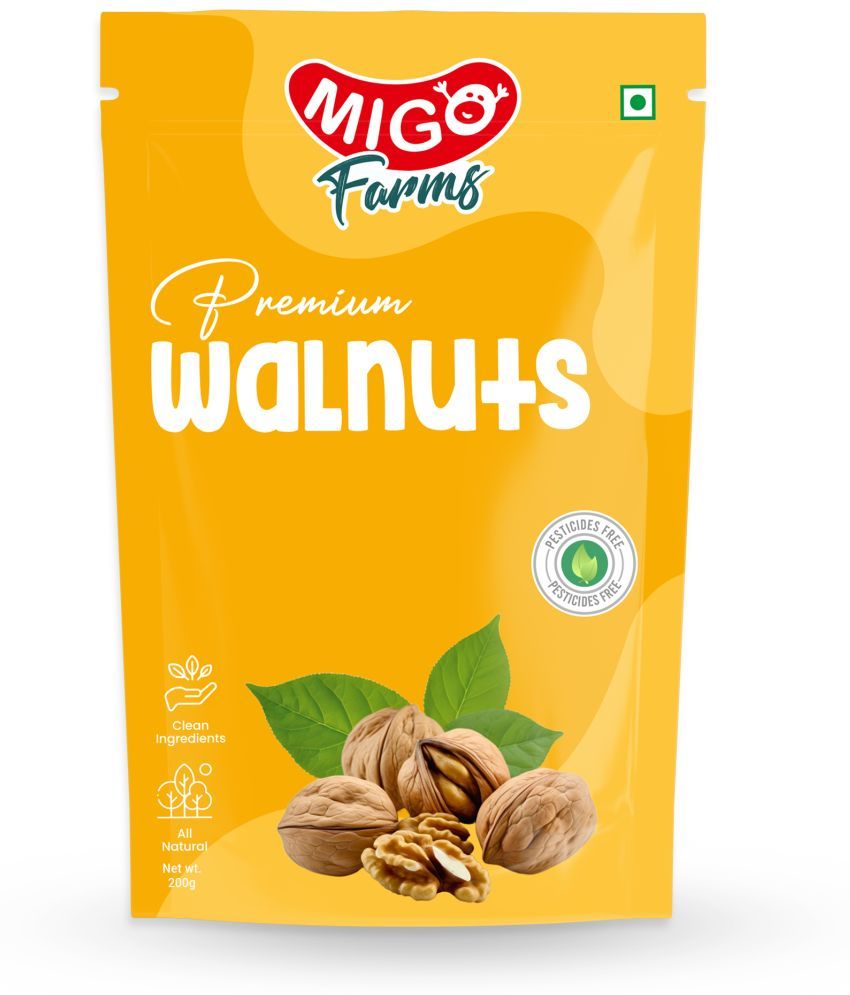     			Migo Farms Premium Dry Fruits & Nuts Walnut Kernel, Rich in Proteins & Antioxidants (200 g)