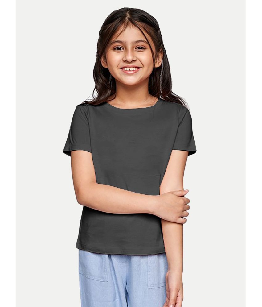     			Radprix Black Cotton Girls T-Shirt ( Pack of 1 )