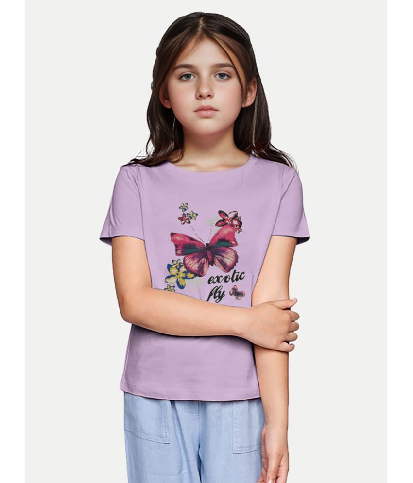     			Radprix Purple Cotton Girls T-Shirt ( Pack of 1 )