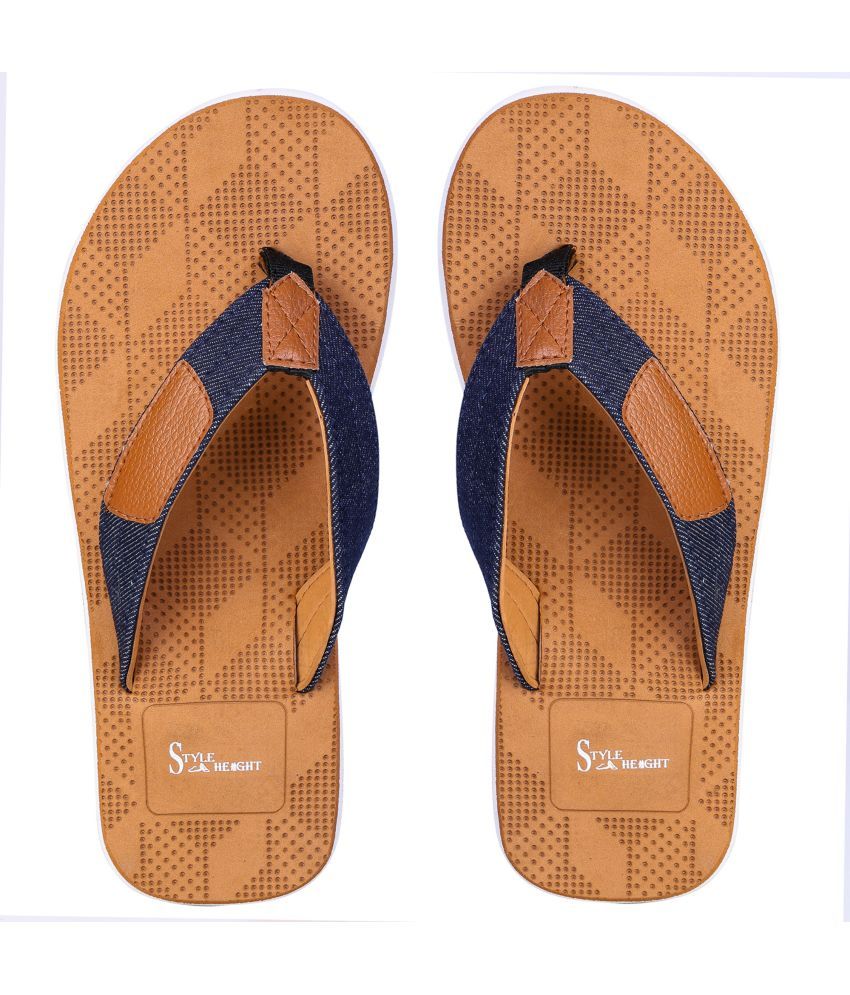     			STLYE HEIGHT Tan Men's Thong Flip Flop