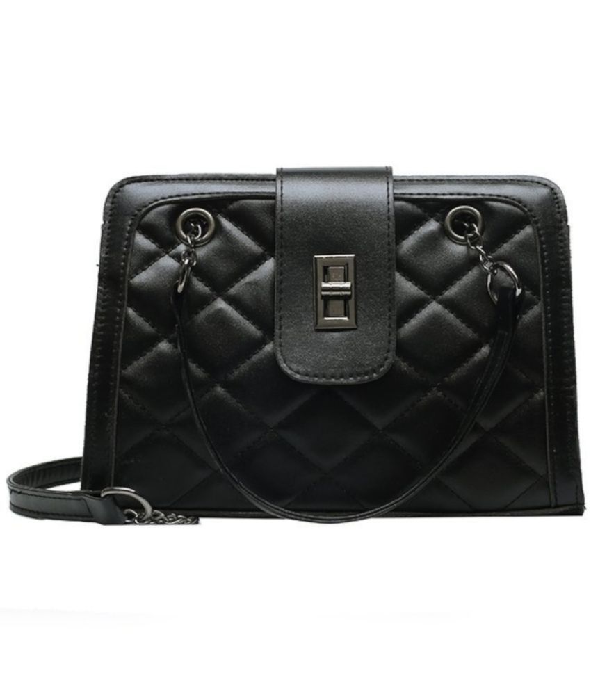     			Santorini Black Faux Leather Sling Bag