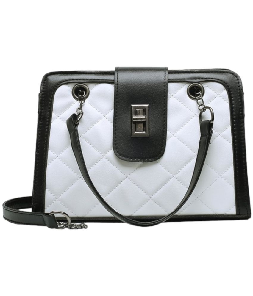     			Santorini White Faux Leather Sling Bag