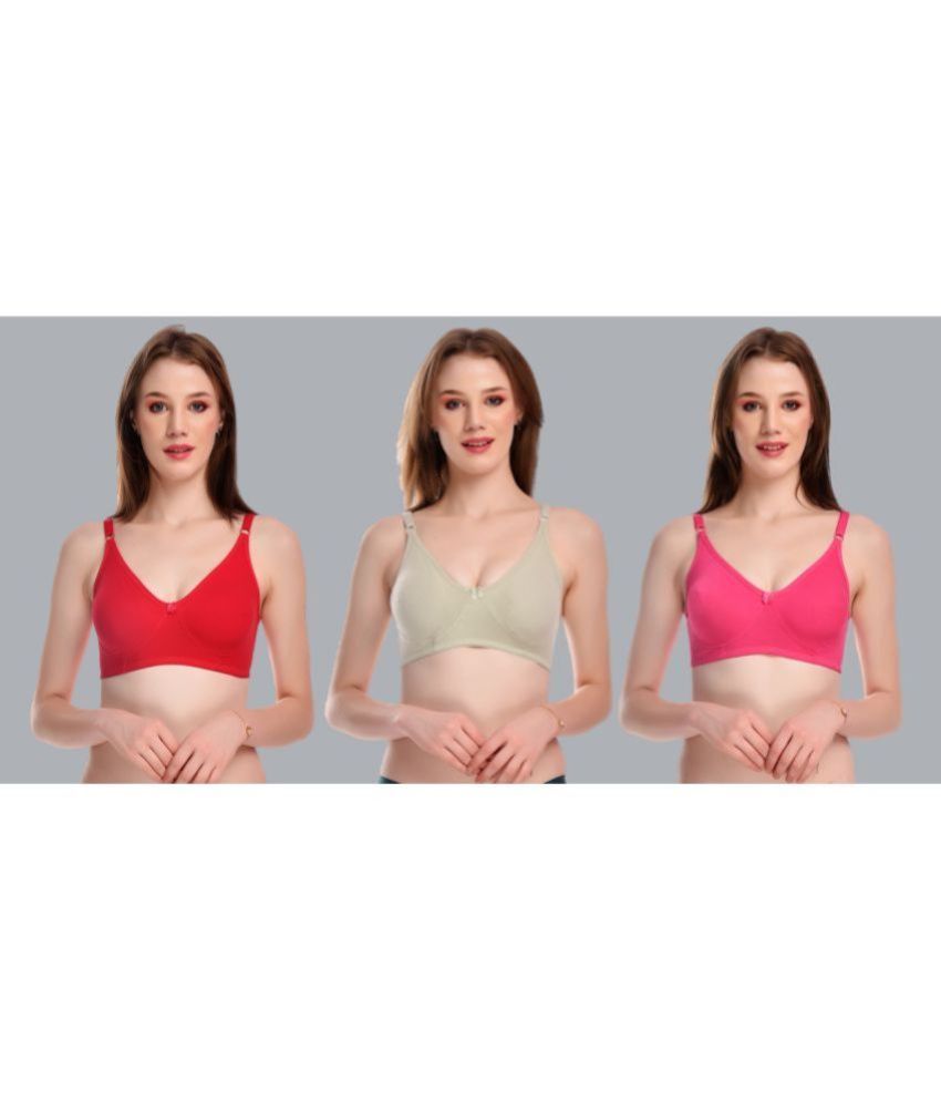     			Viral Girl Pink Cotton Non Padded Women's Everyday Bra ( Pack of 3 )