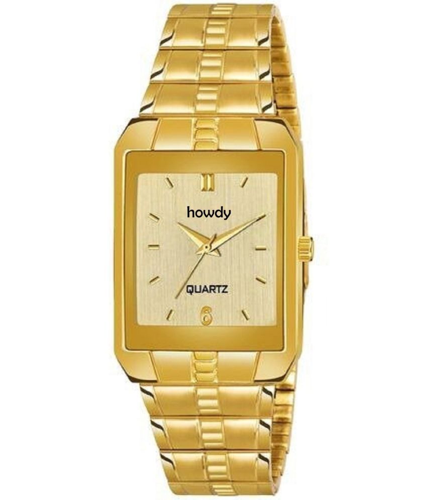     			howdy Gold Metal Analog Men's Watch