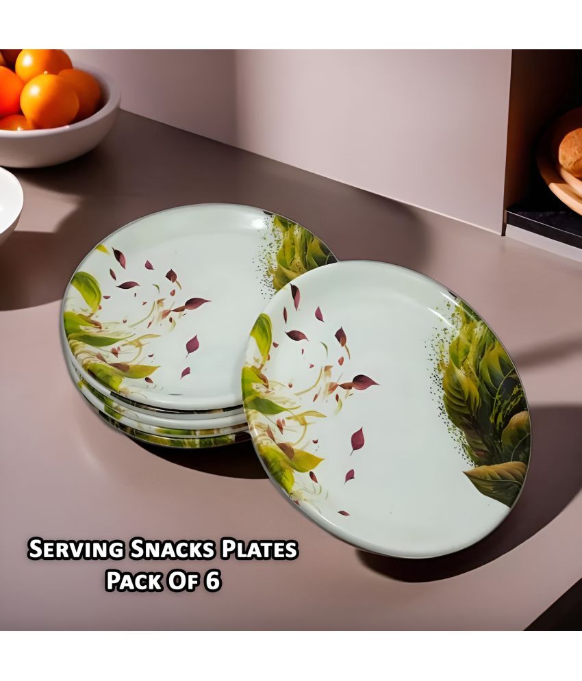     			kitchrox 6 Pcs Melamine Multi Color Quarter Plate